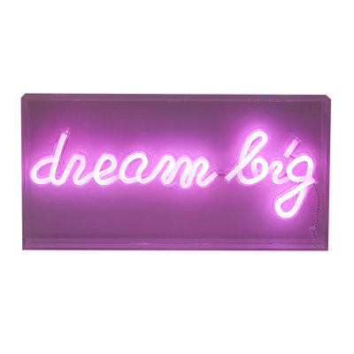 Enseigne lumineuse néon en plastique Elements "Dream" 12 X 6 pouces