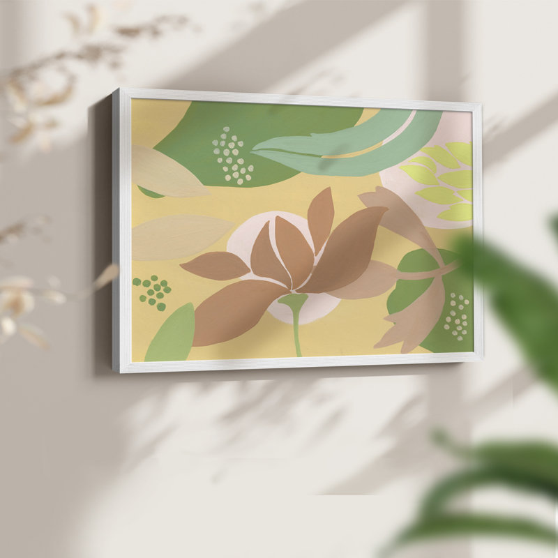 «Neutral Blooms I», reproduction encadrée, H 8 po x l 10 po, Blanc