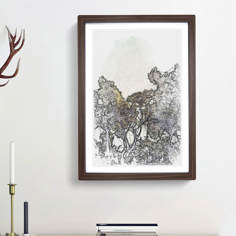 Branches of an Oak Tree in Abstract - Picture Frame Graphic Art Print, Walnut Framed, 87cm H x 62cm W x 2cm D
