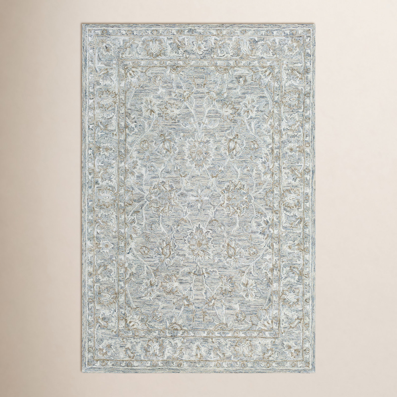 Cait Handmade Denim/Taupe/Ivory/Sage Rug, Rectangle 7' x 9'