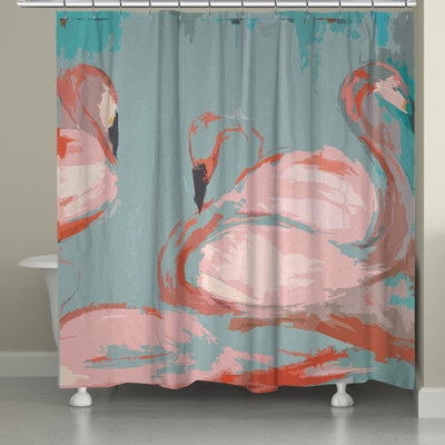 Rideau de douche simple flamant roses