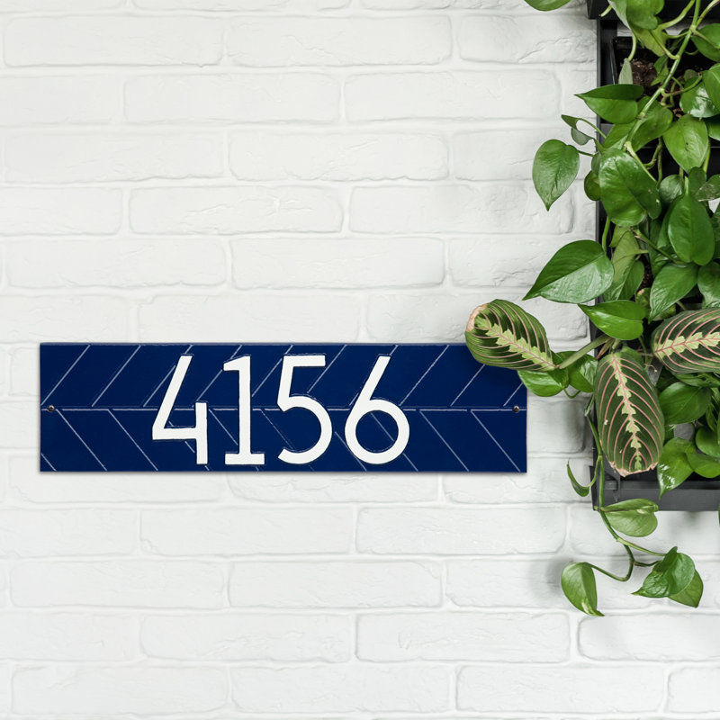 Plaque murale Mid-Century, Bleu foncé / Blanc, Oui