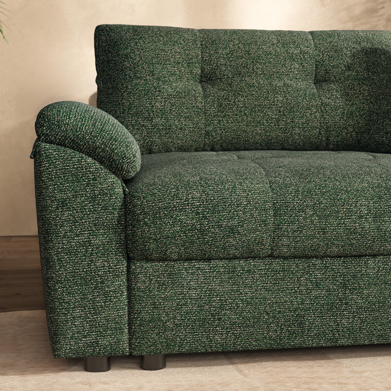 102" Adjustable Seat Depth Cloud Modular Sectional Sofa With Storage, Green Chenille, 36.5" H x 102" W x 68" D