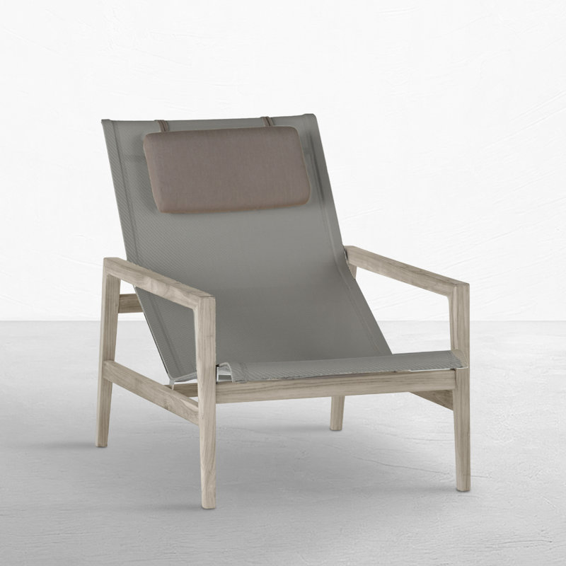 Coast Teak Patio Chair, Oyster Teak Frame/Gray Sling