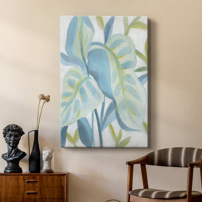 Turquoise feuilles tropicales I - galerie Cavas sur mesure