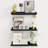 Rustic Floating Shelves Set of 3 with Lip, Picture Ledge Shelf for Nursery, Living Room – Multipurpose Storage Organizer, Bookshelf, & Photo Display Rack Black-1279139499