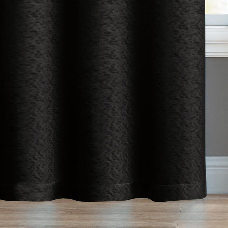 Agnes Solid Blackout Curtain Panel, Black, 52"W x 84"H