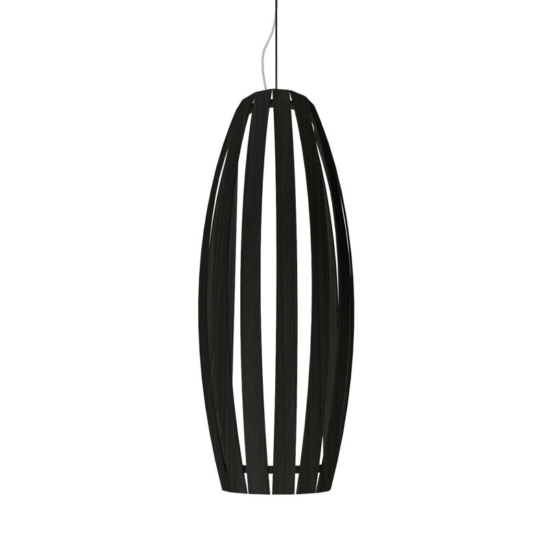 1 - Light Pendant, 27.95" H x 9.65" W x 9.65" D, Charcoal