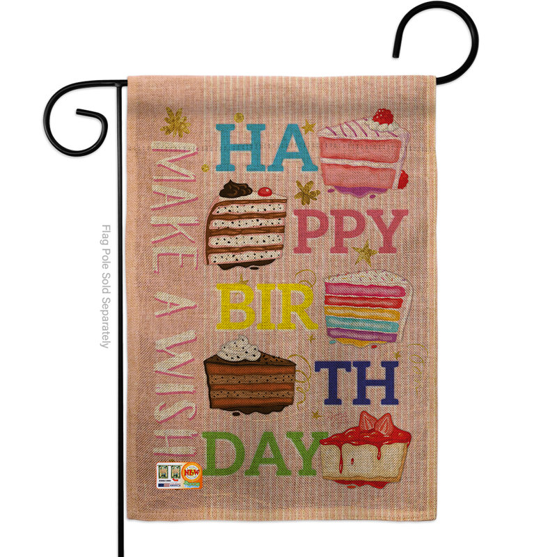 Faites une soirée occasions spéciales & en toile jute impressions à 2 côtés 18,5 x 13 po drapeau de jardin