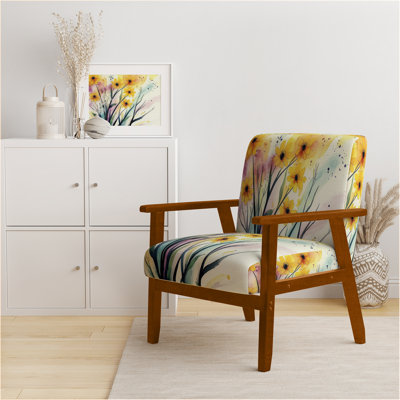 Geidel - Fleurs abstraites - Fauteuil d'appoint rembourré traditionnel