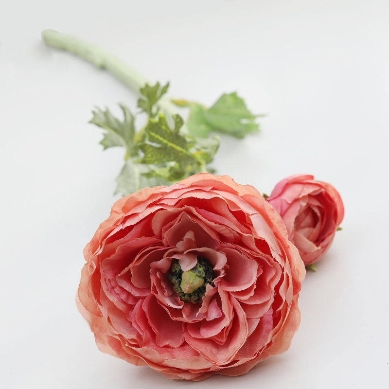 Ranunculus Faux Floral, Salmon Pink