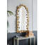 Miroir mural 51,5 "x 29" pleine longueur arqué avec des accents de feuille d'or, miroir décoratif pour le salon, la chambre à coucher