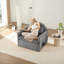 Fauteuil d'appoint surdimensionné en chenille gris prêt pour le salon, la chambre à coucher et le bureau à domicile-1268271778