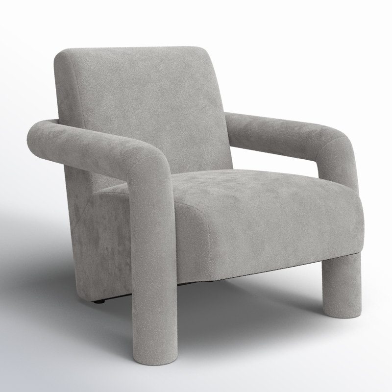 Batula Upholstered Armchair, Gray Boucle
