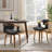 Wathen Faux Leather Upholstered Swivel Dining Arm Chair-1666778684