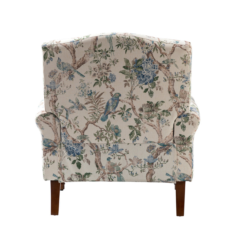 Ensemble de 2 fauteuils rembourrés avec pieds en bois massif l 31 po Mooresville, Mélange de polyester bleu