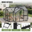 Serre de jardin en polycarbonate de 12 pi x P 10 pi pour l'extérieur, serre en aluminium robuste avec évent de toit réglable et portes doubles, toutes saisons, noir