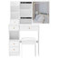 Petit meuble-lavabo de 29,2 po avec tabouret de bureau et tabouret rembourré à gauche 29,2 po, grande commande tactile, interrupteur tricolore, miroir à luminosité réglable, rangement à grande capacité, convient aux petits espaces-927588805