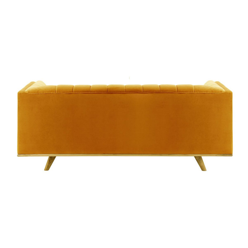 Badnath 3 Seater Velvet Sofa, Yellow