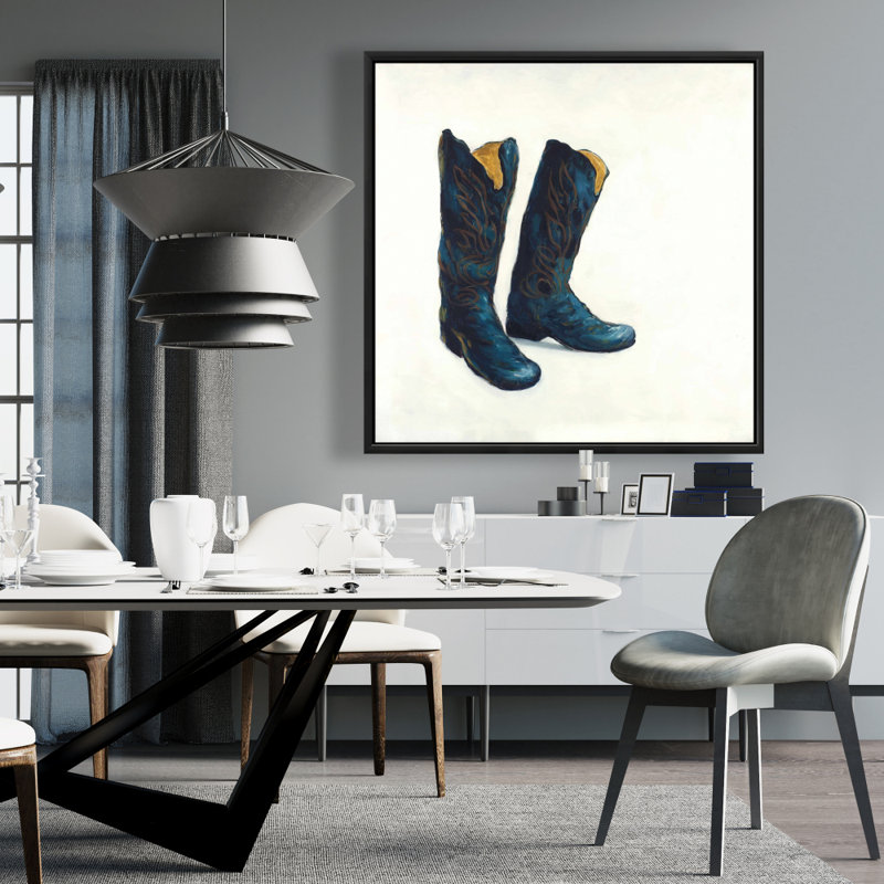 Bottes de cowboy en cuir sur toile - Western Fashion Home Decor, H 37,25 po x l 37,25 po
