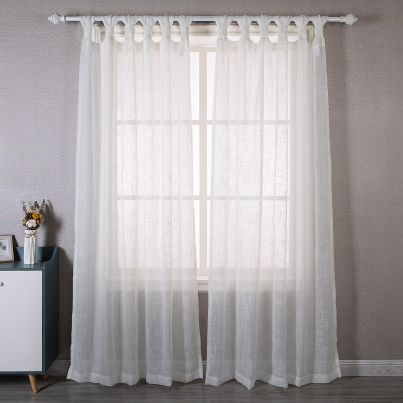 Sheer Curtain Pair, White