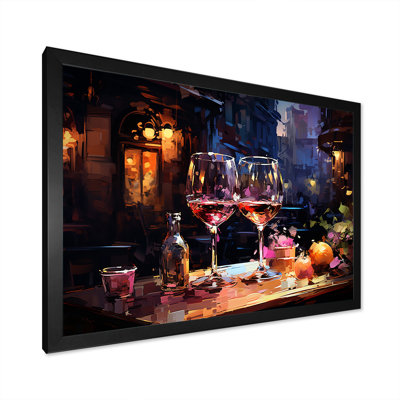 «Curve Elegant Burgour Wine - Wine», reproduction d'art sur toile encadrée