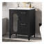 Meuble-lavabo 24 po avec lavabo, meuble-lavabo avec deux tiroirs et porte, tablette réglable, bois massif et panneau de fibres à densité moyenne, bleu-1465235