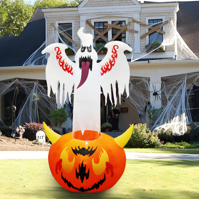 Décoration extérieure citrouille lumineuse 8 pi Halloween