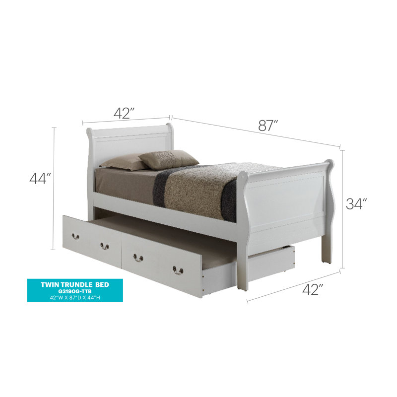 Citronelle Kids with Trundle, Twin, White