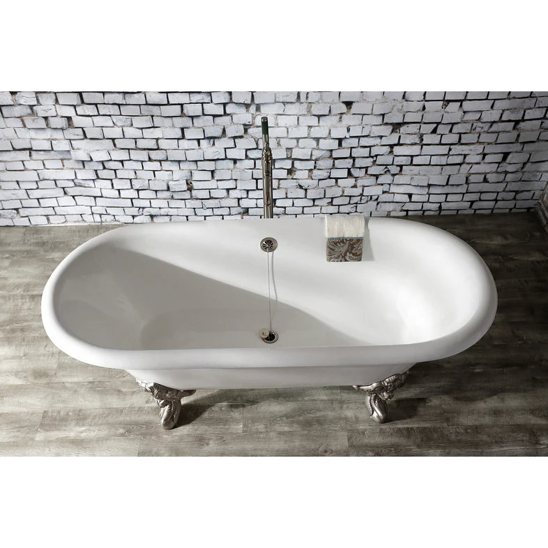 Bonde et cuve en laiton Kingston, Polished Nickel