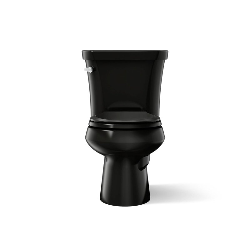 WellworthÂ 1.28 GPF Water Efficient Round Two-Piece Toilet (Seat Not Included), Black Black, Left-Hand
