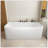 63 Inch Freestanding Solid Surface Soaking Bathtub Matte White