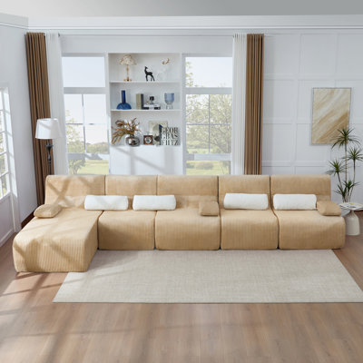 ModuForm L-Shaped Compression Modular Sectional Sofa with Chaise Lounge