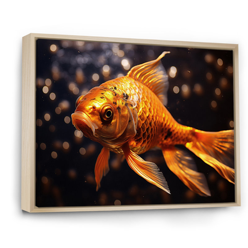 «Yellow Kois Fish Golden Majesty II», reproduction sur toile, H 12 po x l 20 po x P 1 po, Toile tendue