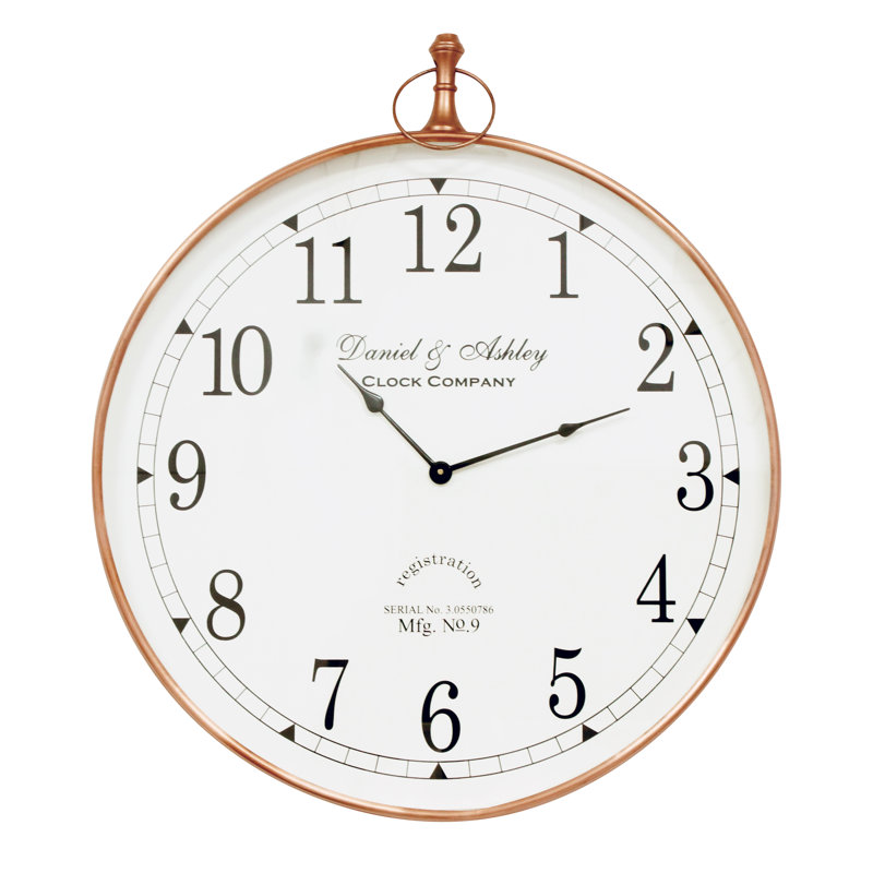Horloge murale surdimensionnée 24 "Chilhowee Amarachi, Cuivre