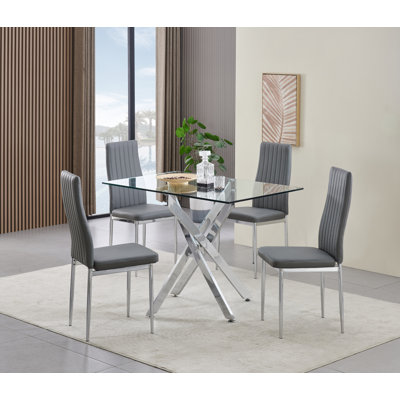 Rexel Dining Table with 4 Monza Chairs
