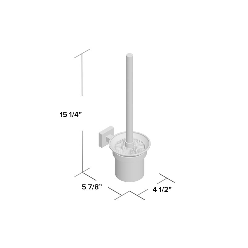 Brosse de toilette murale en métal 15,2 po 8500 Series, Noir mat