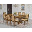 L'ensemble de table de cuisine 9 pièces comprend une table de salle à manger et 8 chaises de salle à manger en similicuir beige avec dossier haut et finition noyer antique-709591009-729861396-729861392