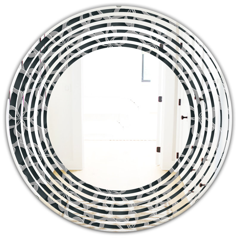 Miroir mural floral sans cadre, 23,6 po x 23,6 po