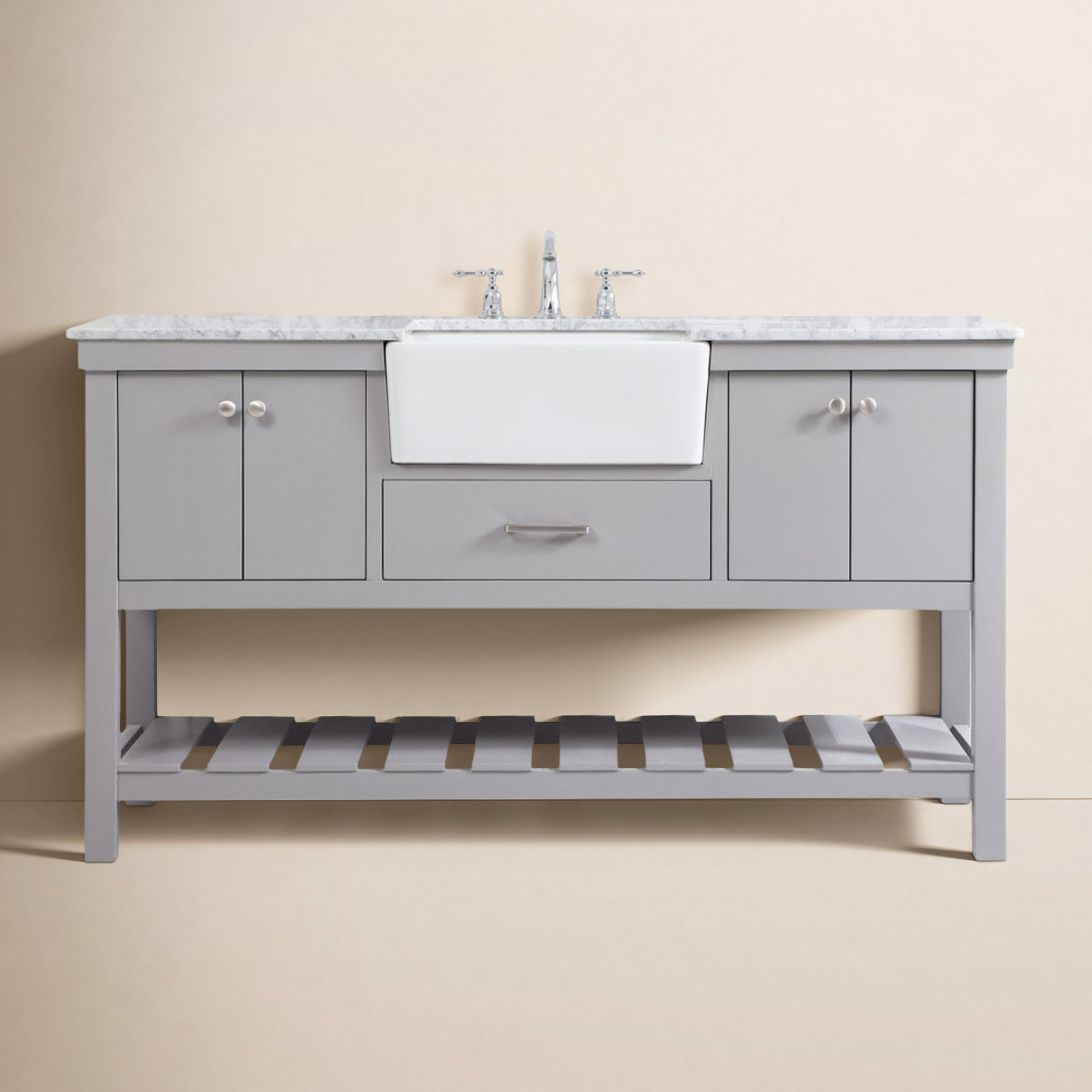 Pelaghia 60'' Single Bathroom Vanity, Gray