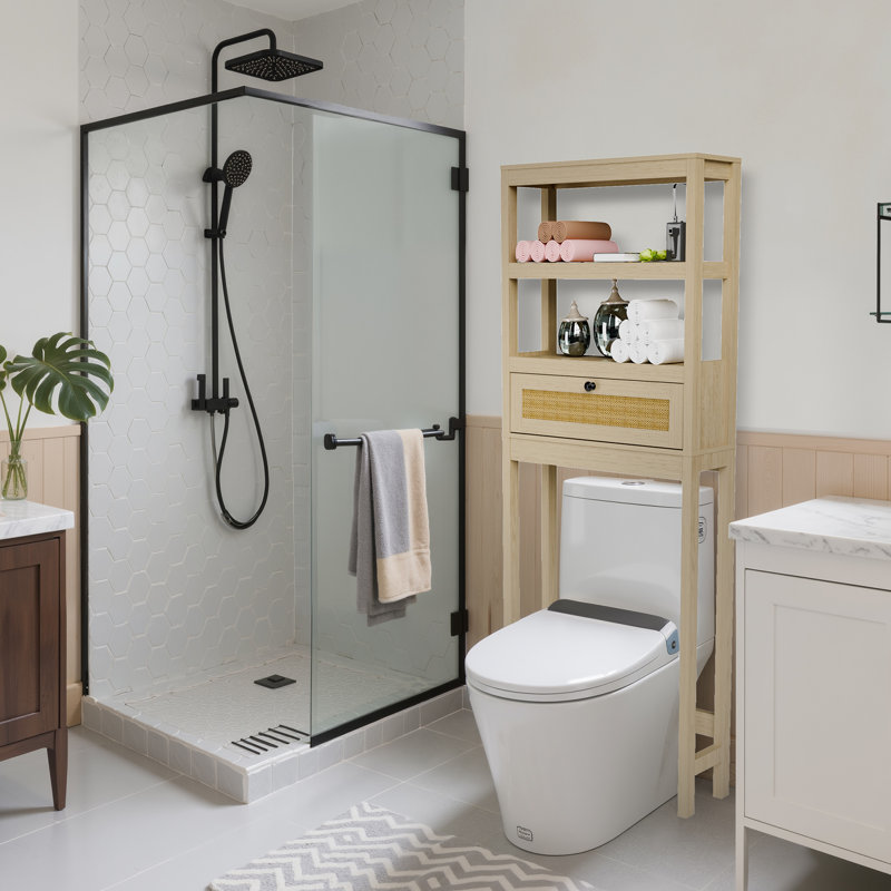 63'' H Freestanding Over The Toilet Storage, Brown