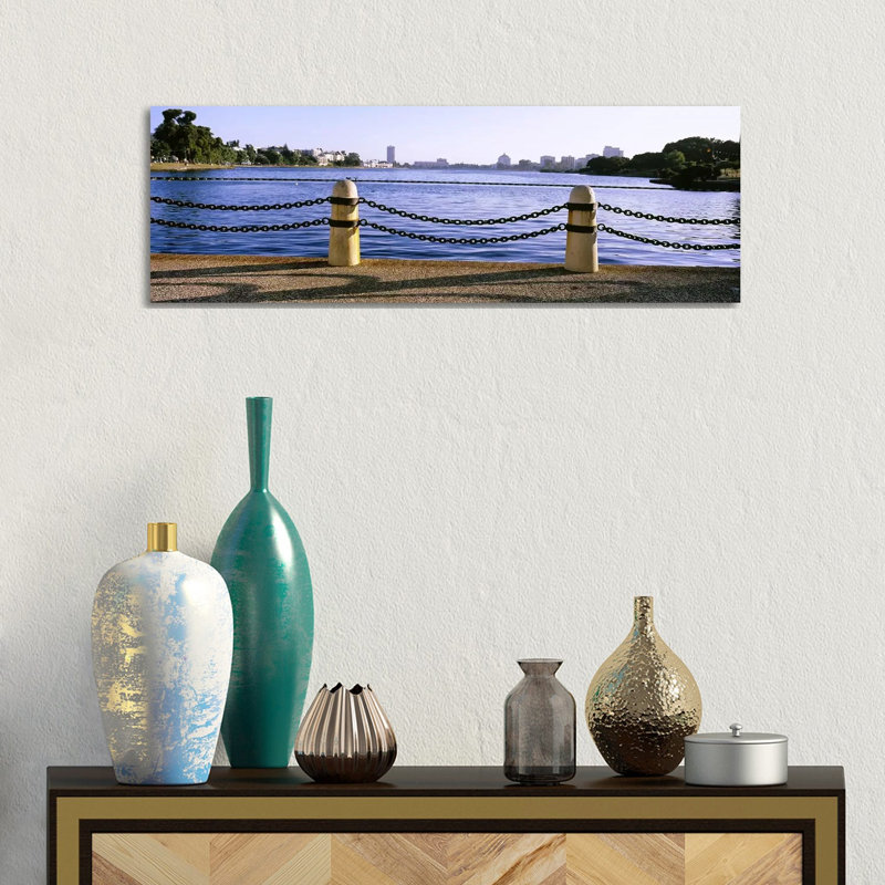 Lake In A City - Wrapped Canvas Panoramic Print, 30.48 cm H x 91.44 cm W x 1.91 cm D