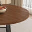 Table ronde extensible de 47 po avec rangement - Finition noyer, structure en métal, sièges 4-8