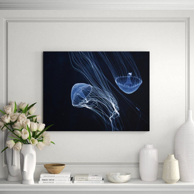Jelly Fish Parade Two Print, 24" H x 36" W x 1.5" D