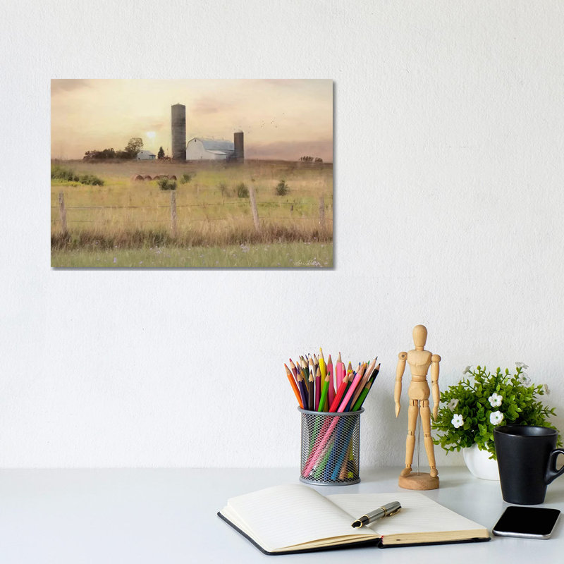 Sunset At The Dexter Farm by Lori Deiter - Print on Canvas, 20.32cm H x 30.48cm W x 1.91cm D, Wrapped Canvas