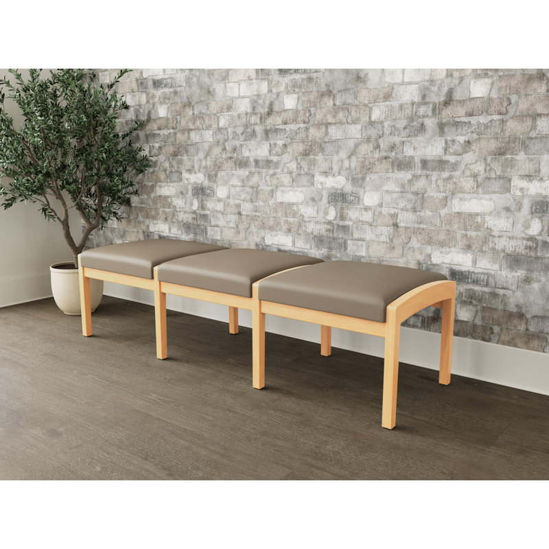 Banc en bois 3 places Lenox, Naturel, Modena blé