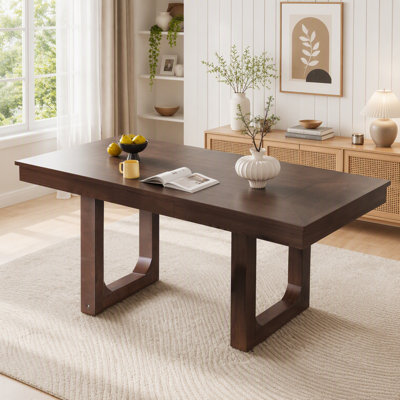 Extendable Farmhouse Dining Table 60 to 78 Inches with Removable Leaf