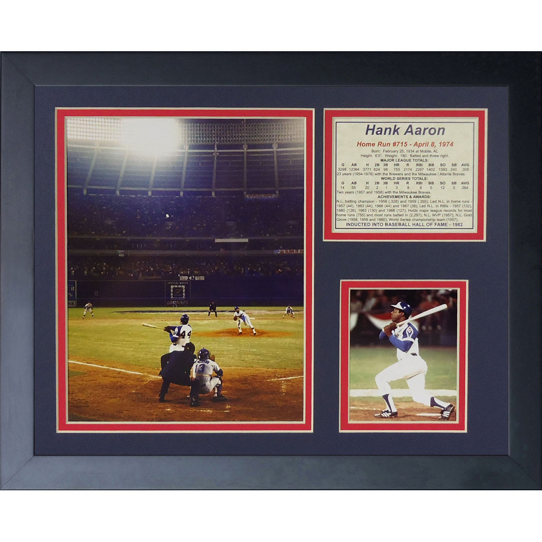 Hank Aaron 715th Home Run Framed Memorabilia Legends Never Die