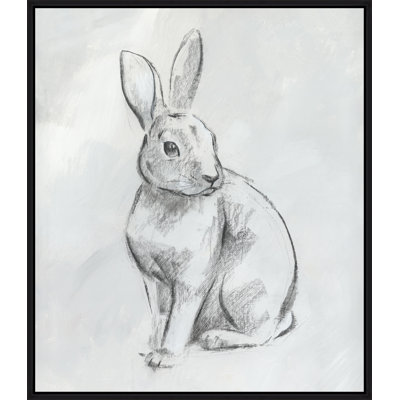 «Rabbit in Gray» par Richard Ryder, peinture sur toile encadrée