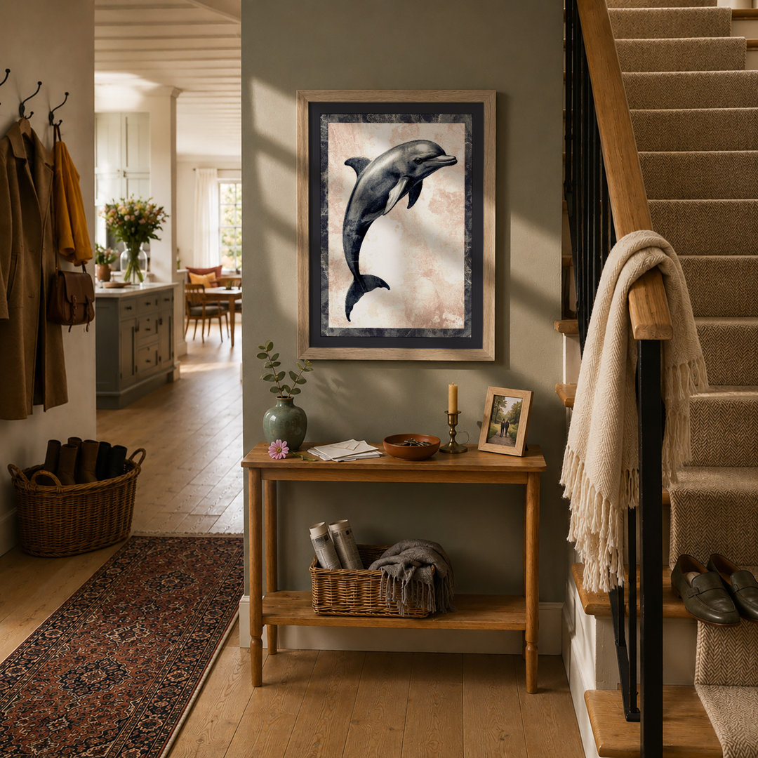 Leaping Dolphin Coastal - Framed Print